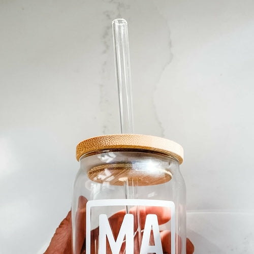 Bamboo Lid & Straw for Beer Can Glass