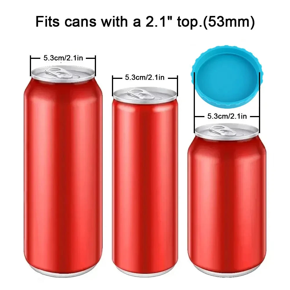 2 Styles Reusable Silicone Soda Can Lid Sealing Cover Protective