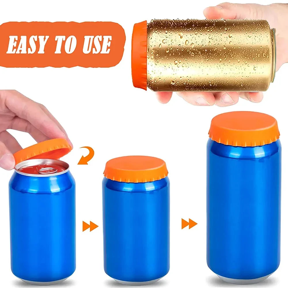 2 Styles Reusable Silicone Soda Can Lid Sealing Cover Protective